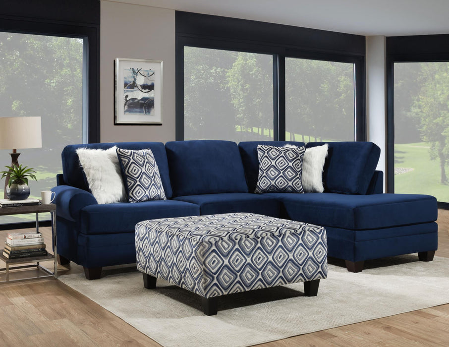 Groovy Navy Chaise 2PC Sectional
