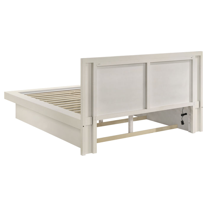 Jessica 4-piece Eastern King LED Bedroom Set Snow White