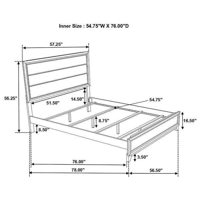 Watson Five-piece Full Bedroom Set Grey Oak