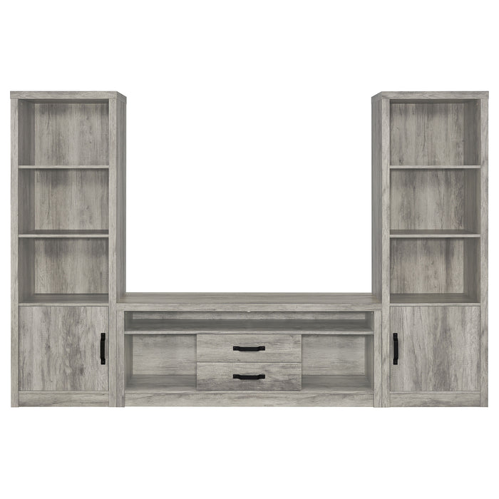 Burke 4-shelf Engineered Wood Media Tower Grey Driftwood