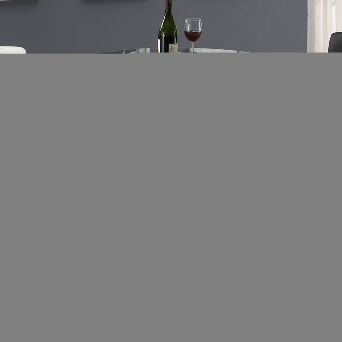 Denali Round 35-inch Glass Top Bistro Bar Table Chrome
