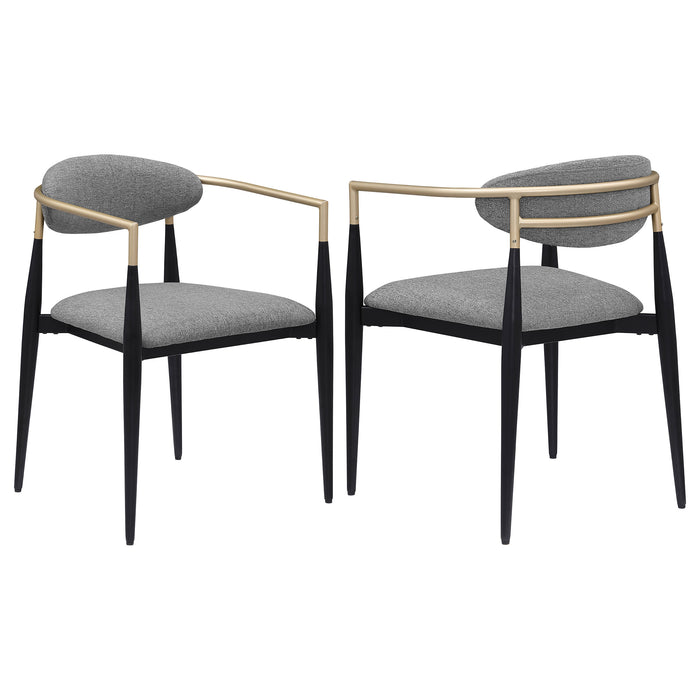 Bradbury Fabric Upholstered Dining Arm Chair Grey (Set of 2)