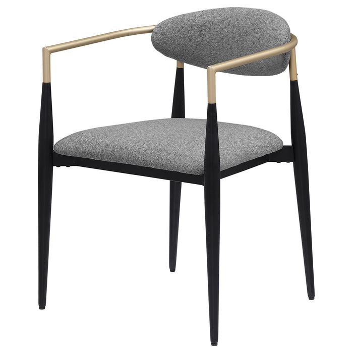 Bradbury Fabric Upholstered Dining Arm Chair Grey (Set of 2)