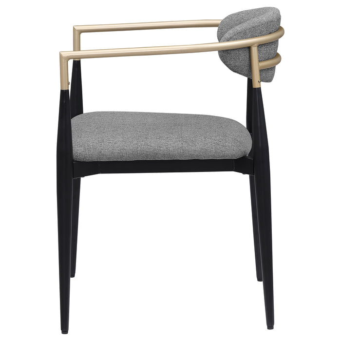 Bradbury Fabric Upholstered Dining Arm Chair Grey (Set of 2)