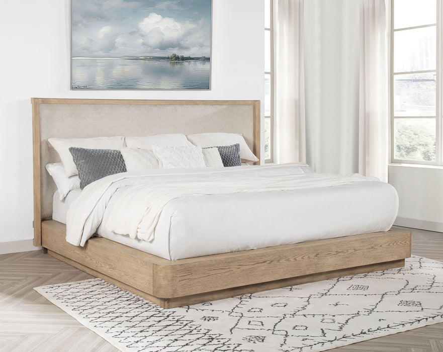 Kailani 52-inch California King Wingback Bed Beige Oak