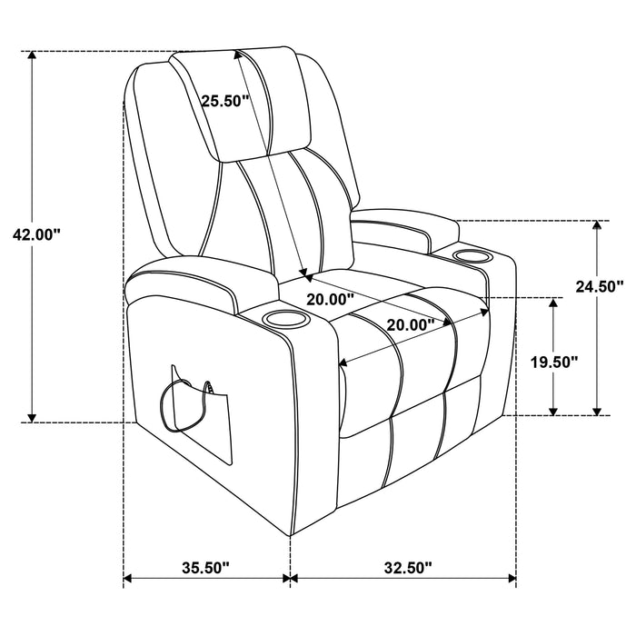 Armstrong Upholstered Power Lift Massage Recliner Espresso