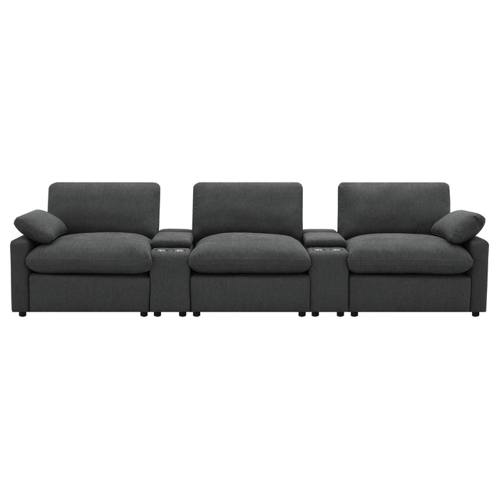 Collins 5-Piece Power Reclining Home Theater Seating Dark Grey