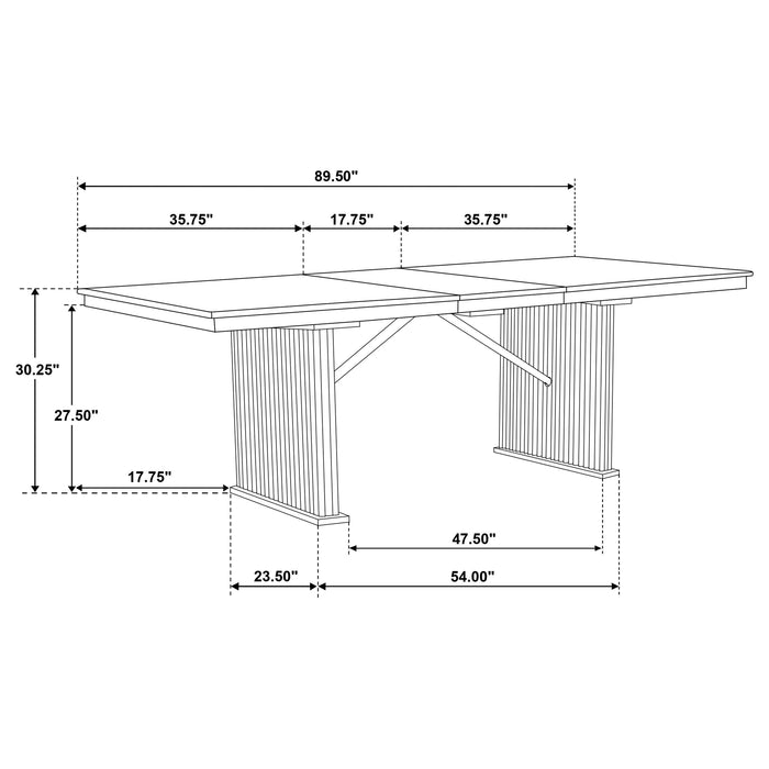 Adina 8-piece Extension Dining Set Distressed Light Brown