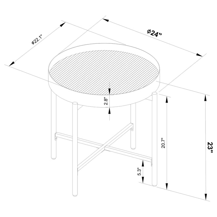 Ozella 3-piece Round Coffee and End Table Set Sandy Black