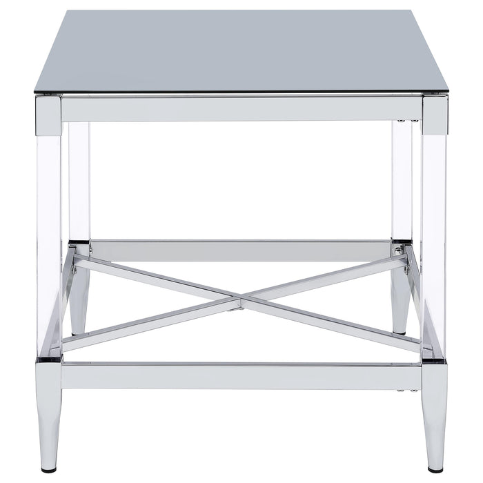 Lindley 2-piece Square Coffee and End Table Set Chrome
