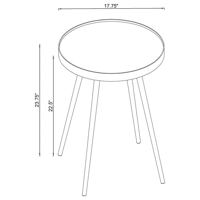 Kaelyn 3-piece Round Coffee and End Table Set Gold