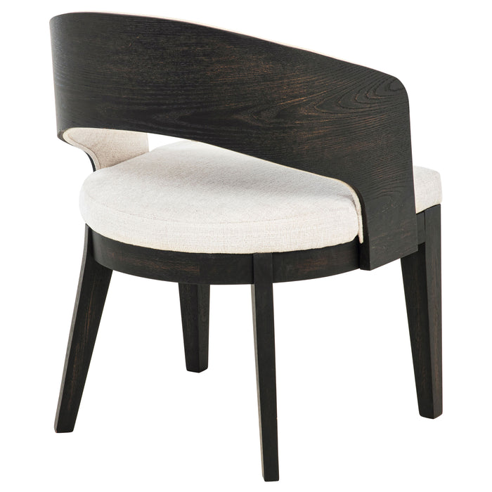 Leandro Upholstered Dining Arm Chair Cream (Set of 2)