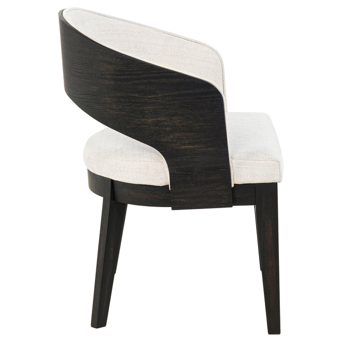 Leandro Upholstered Dining Arm Chair Cream (Set of 2)
