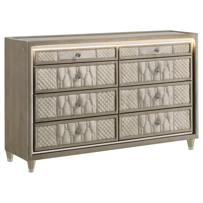 Lorient 4-piece Queen Bedroom Set Ivory and Camel