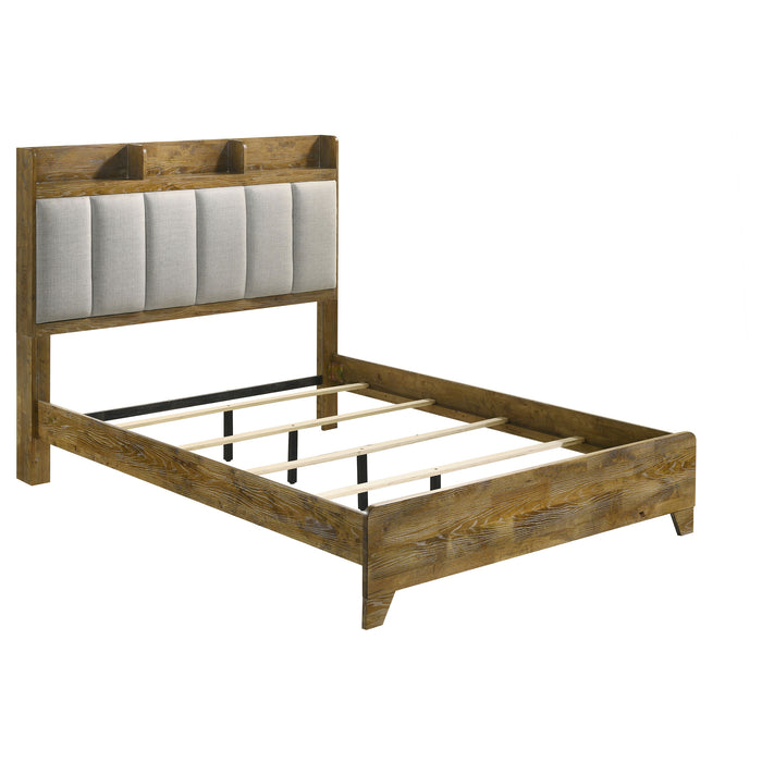 Henderson 57-inch Eastern King Bookcase Panel Bed Medium Oak