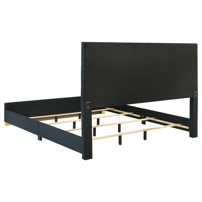Ines 56-inch Fabric Upholstered Queen Panel Bed Navy