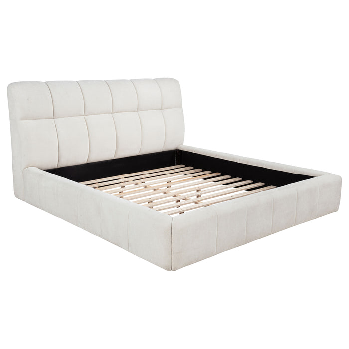 Nollet 48-inch Upholstered Eastern King Platform Bed Cream