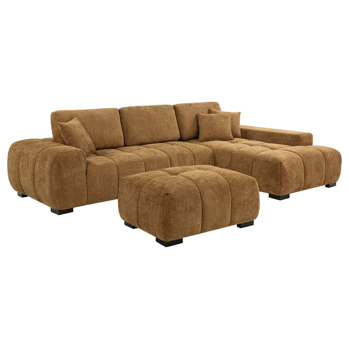 Octavia Upholstered Sectional Chaise Sofa Amber
