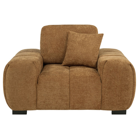 Octavia Upholstered Track Arm Accent Chair Amber