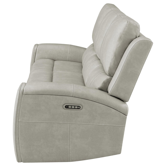 Brickston Triple Power Reclining Sofa Grey
