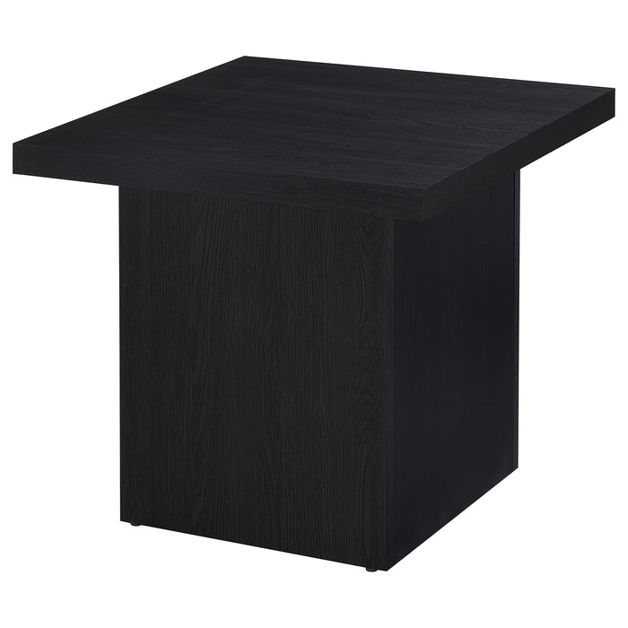 Devar 2-piece Square Cocktail Coffee End Table Set Black