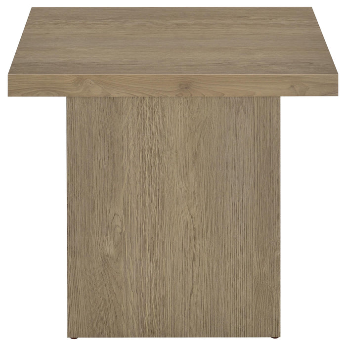 Devar 2-piece Square Cocktail Coffee End Table Set Latte