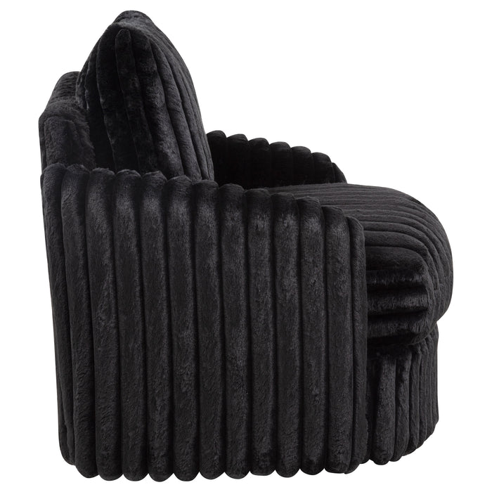 Sarco Corduroy Upholstered Swivel Accent Arm Chair Black