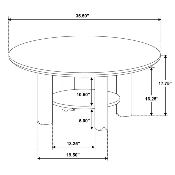 Ottowa 35-inch Round Wood Cocktail Coffee Table Brown