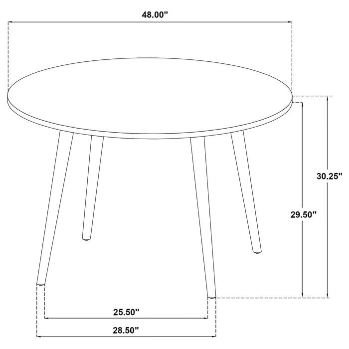 Andrews 5-piece Round Dining Table Set Light Ash and Black