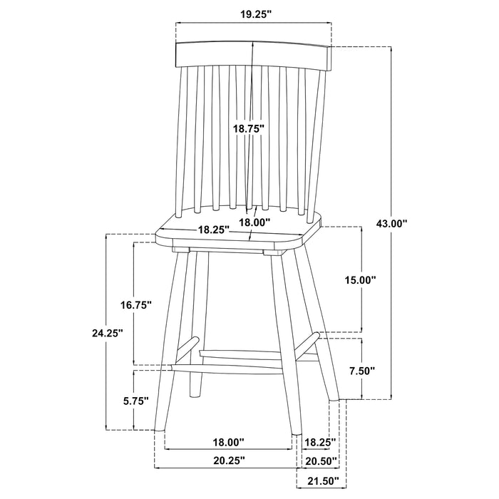 Andrews 5-piece Round Counter Dining Set Light Ash and White