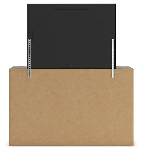 Graystorm Full Panel Bed with Mirrored Dresser