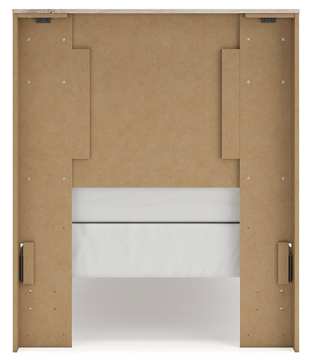 Lawroy Twin Panel Headboard with Mirrored Dresser