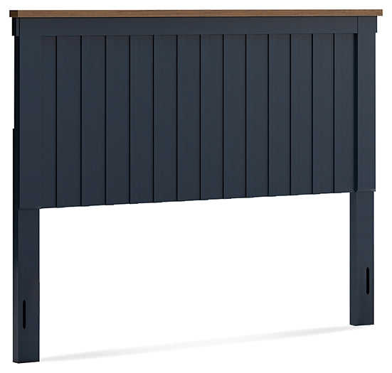 Landocken Queen Panel Headboard with Mirrored Dresser, Chest and Nightstand