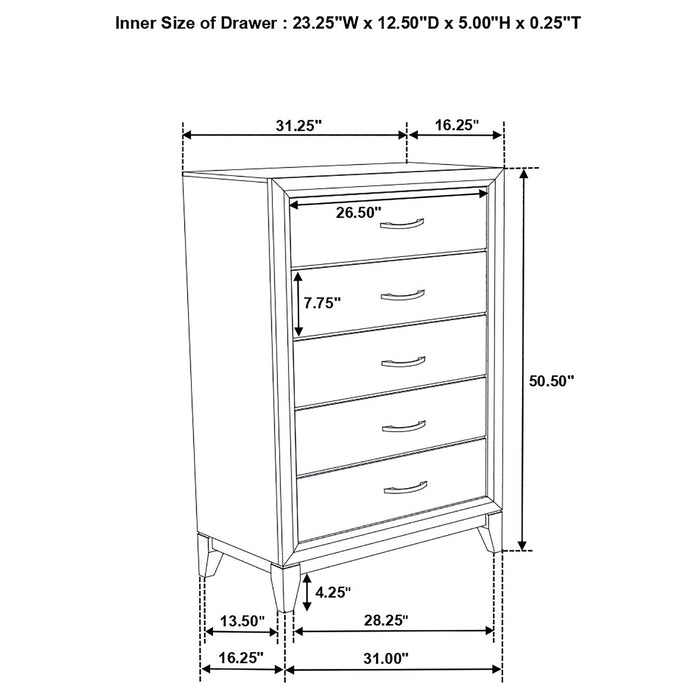Valen Five-piece Queen Bedroom Set Light Taupe