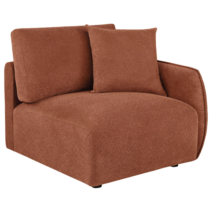 Elysia 5-piece Chenille Upholstered Modular Sectional Sofa Coral