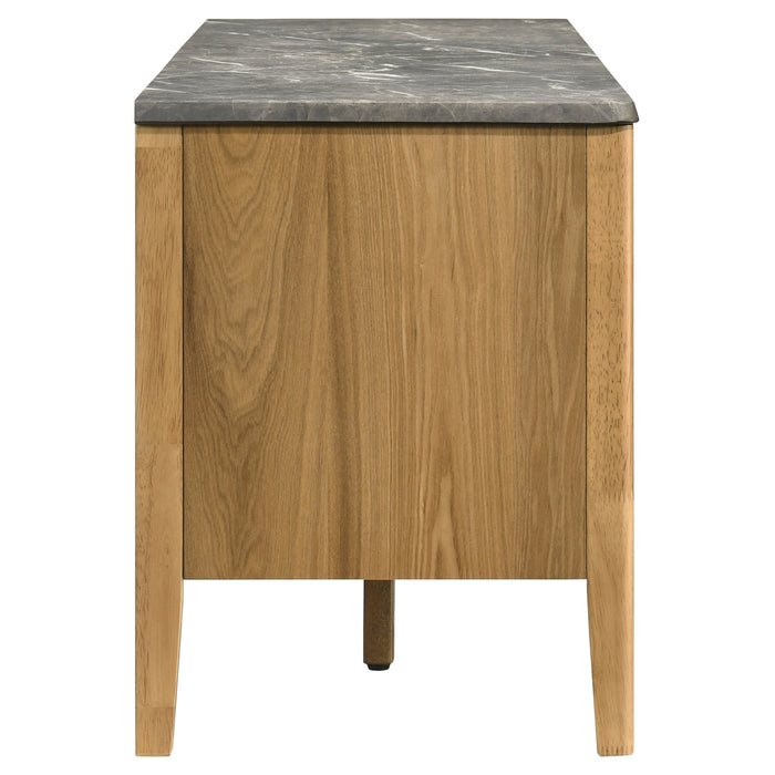 Bradley 63-inch 2-Door SmartTop TV Stand Grey and Natural