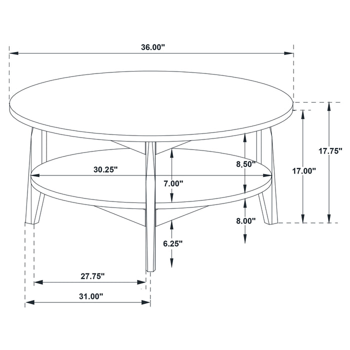 Bradley 3-Piece Round SmartTop Coffee Table Set Grey and Natural