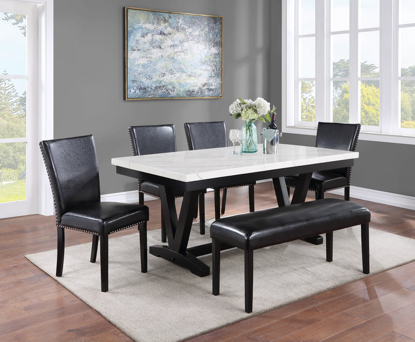TANNER FAUX CARRERA DINING TABLE