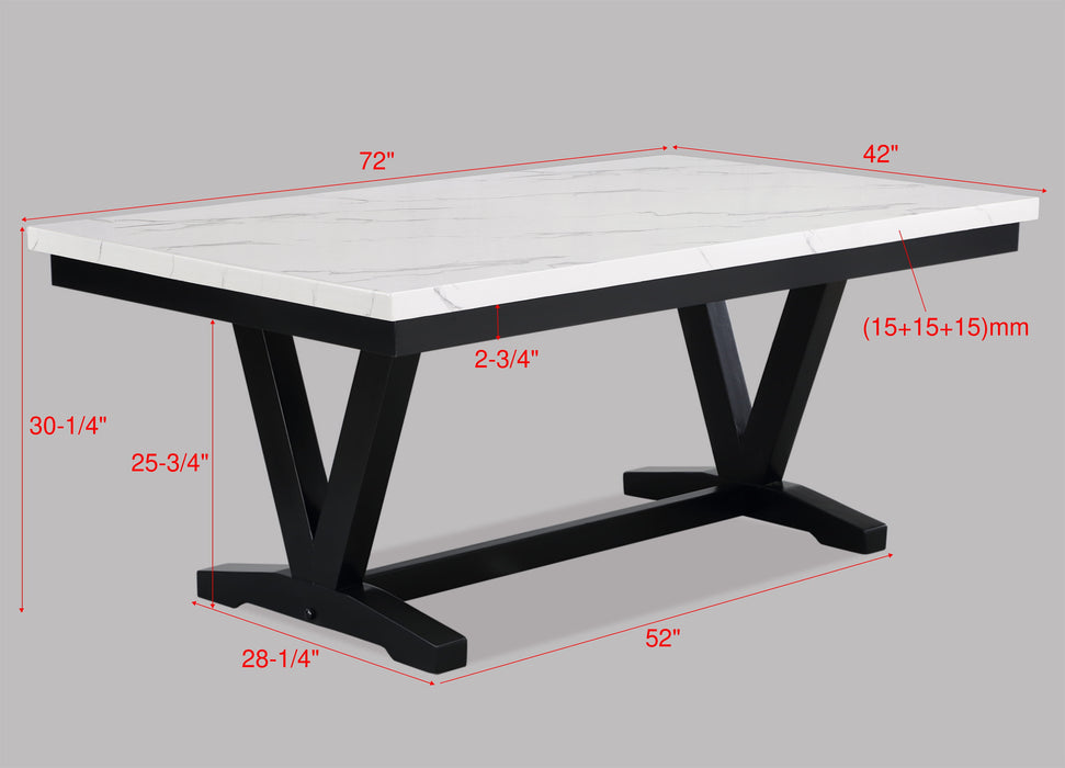 TANNER FAUX CARRERA DINING TABLE