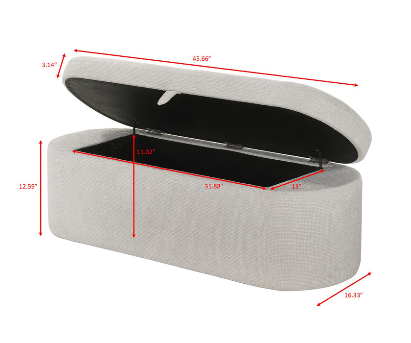 PHILIPA STORAGE BENCH-L.GREEN TWEED