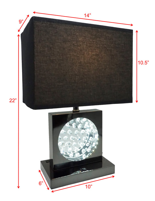 TABLE LAMP BLACK NICKEL-LED ACCENT
