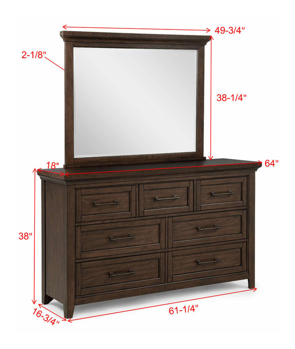 BECKETT DRESSER MIRROR-BROWN