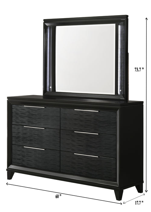 CRESSIDA LED DRESSER MIRROR BLACK