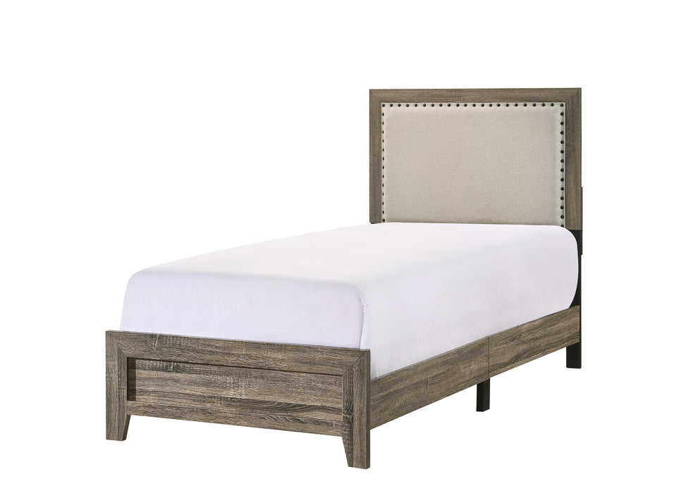 MILLIE UPHOLSTEREDOLSTERY BED ONE BOX -GREY