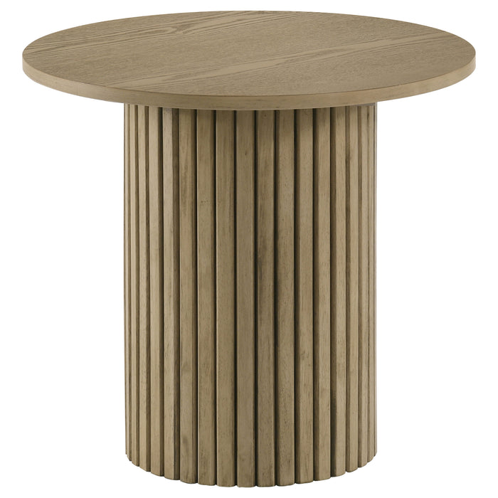 Hamlyn 5-piece Round Wood Counter Height Dining Set Black and Natural Oak