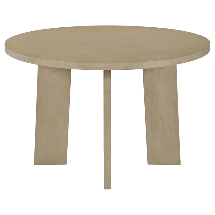 Strouse 47-inch Round Wood Dining Room Table Natural Oak