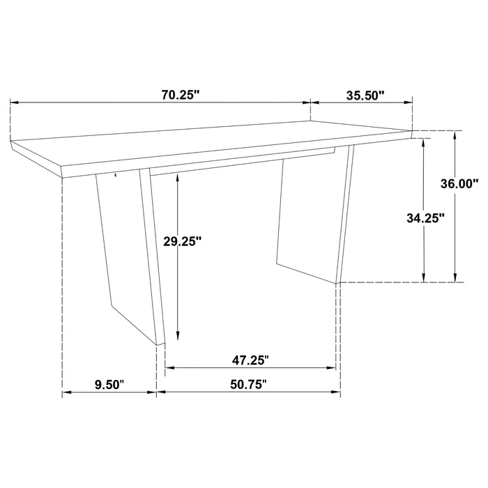 Decker 7-piece 70-inch Counter Height Dining Set Black and Walnut