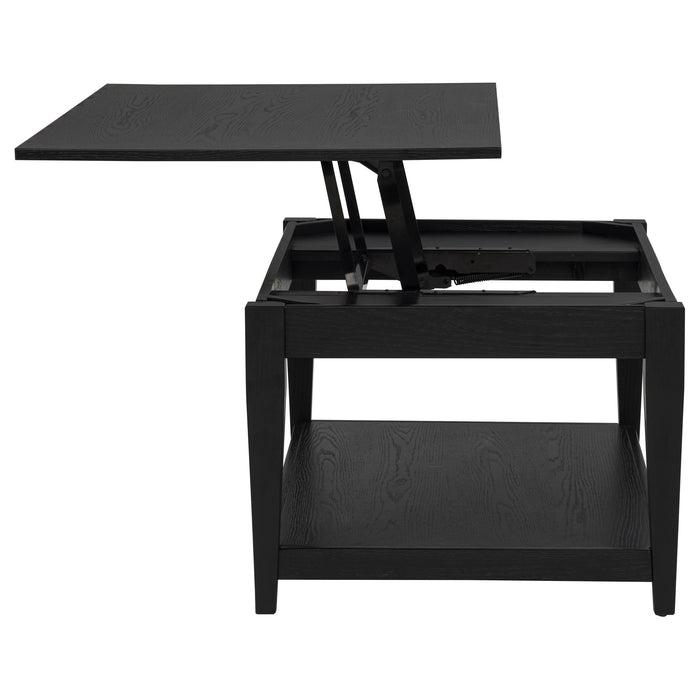 Lindenton 3-piece Wood Lift-Top Coffee and End Table Set Black