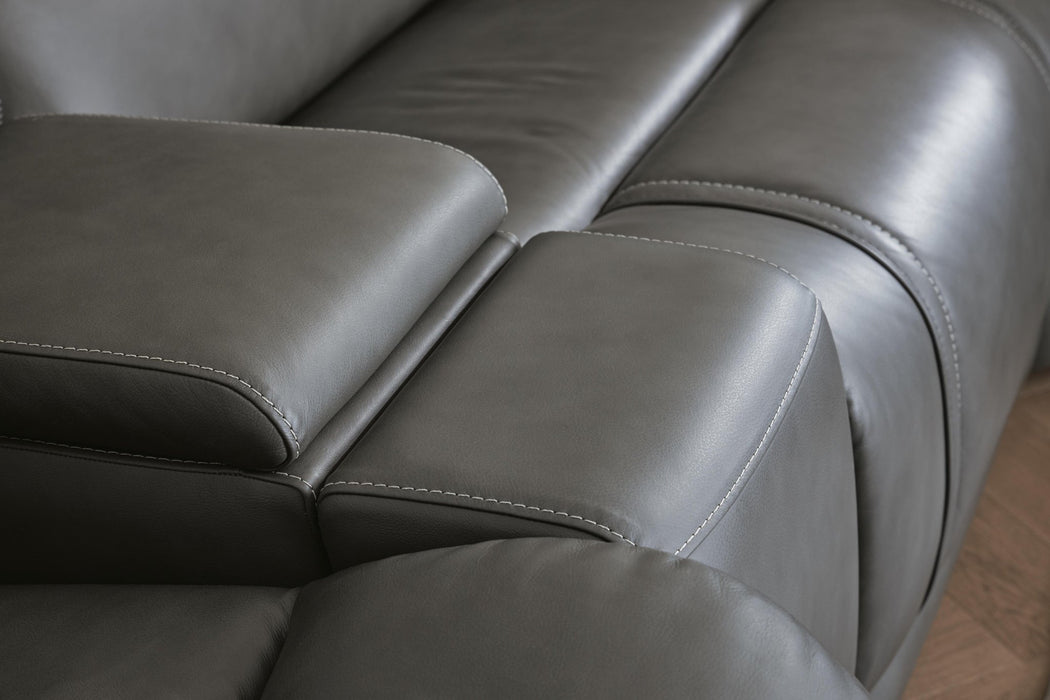 5Z - Pittson 3-Piece Power Reclining Sectional Loveseat with Console
