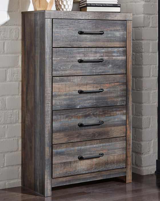 Drystan Full Panel Bed with 4 Storage Drawers, Dresser, Mirror, Chest and Nightstand